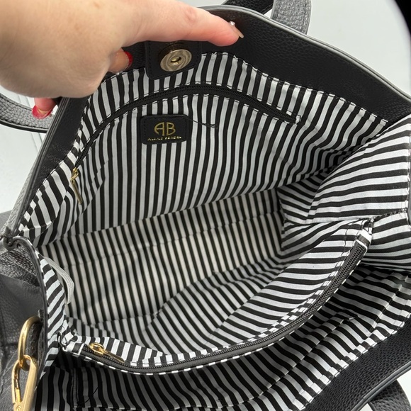 Alexis Bendel Black Faux Pebbled Leather Tote & Crossbody - Like New! - Picture 10 of 16